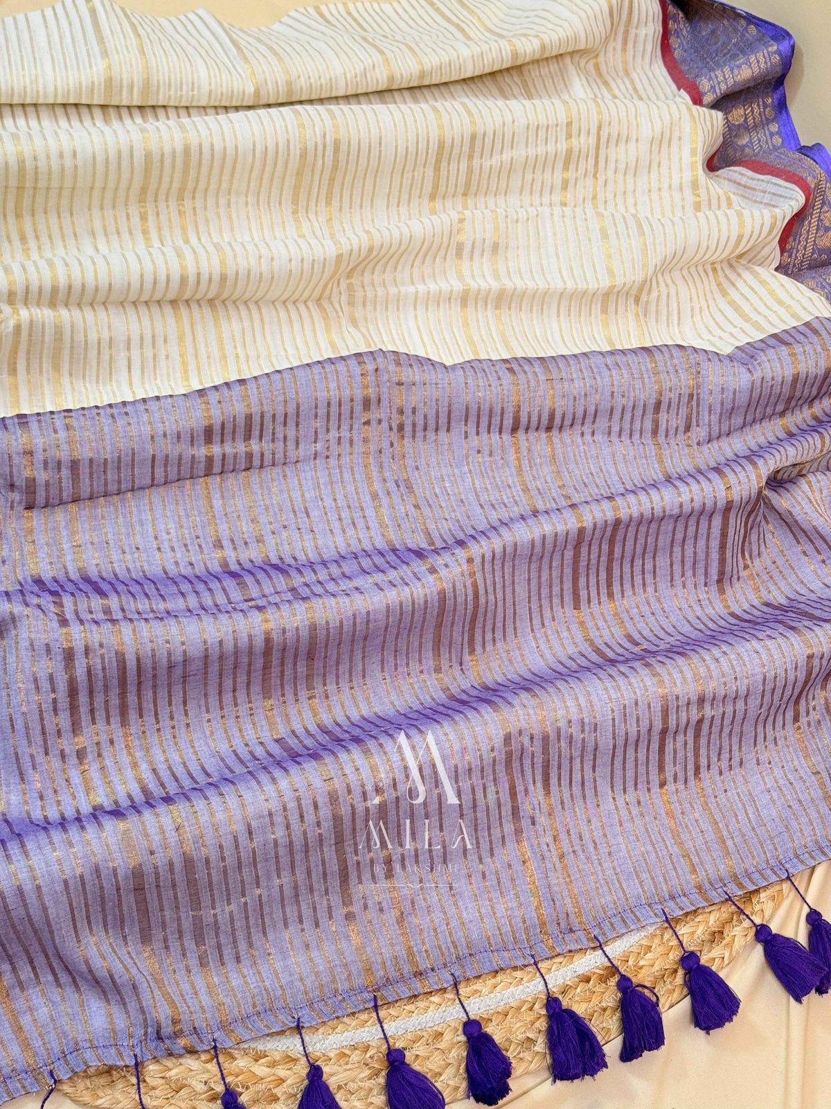 Violet Kasavu Mulcotton Saree (Without Blouse)