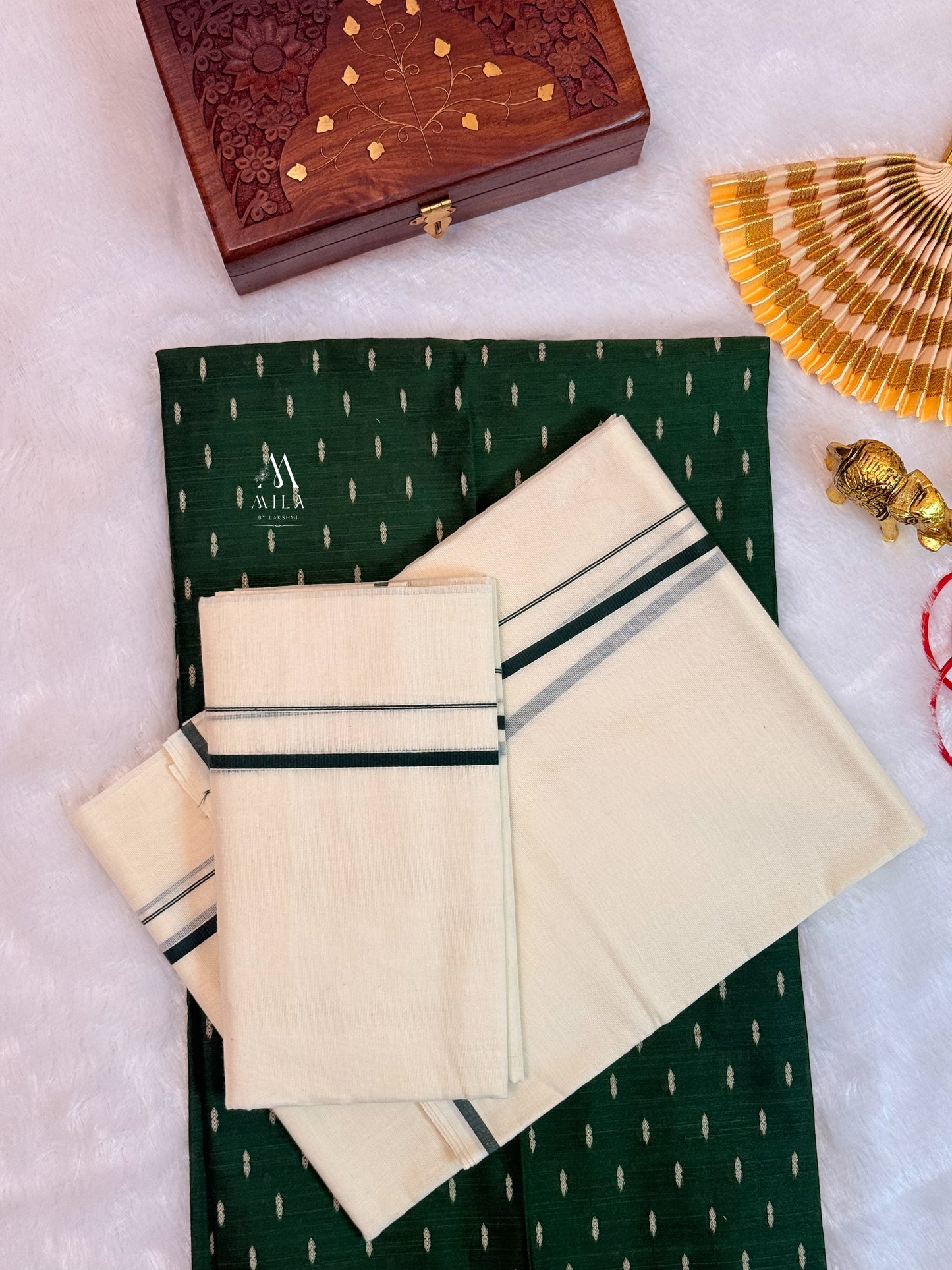 Puliyalakara set mundu - Mila by Lakshmi