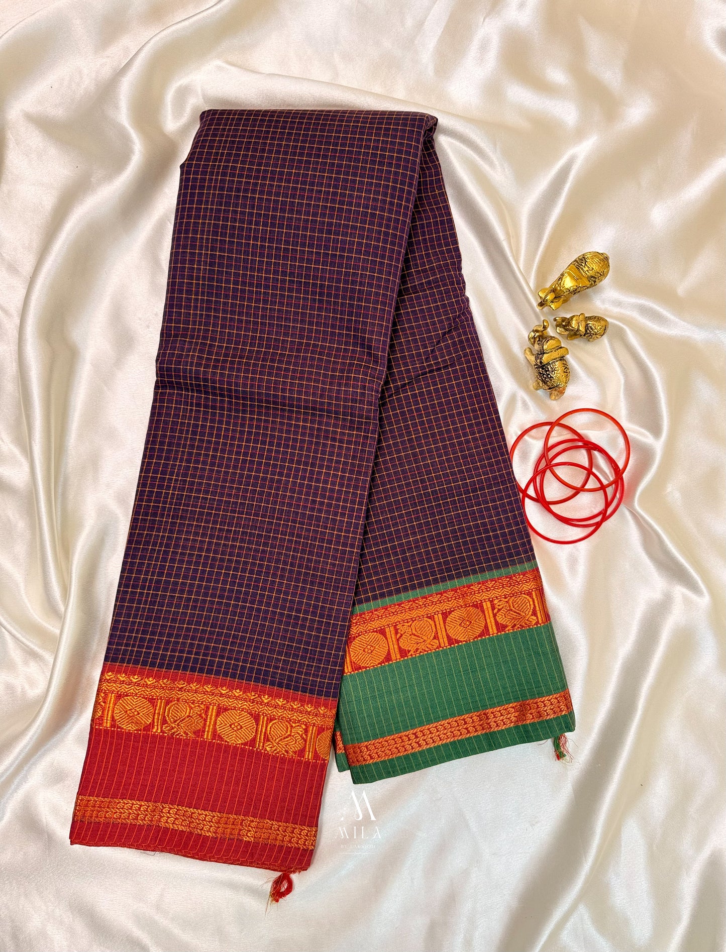 Narayanpeth Ganga Jamuna Border saree - Mila by Lakshmi