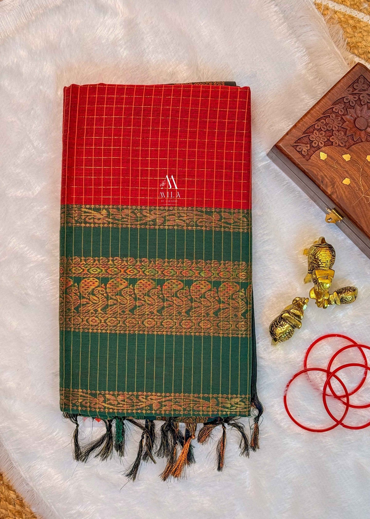 Checked Kalyani Cotton Saree