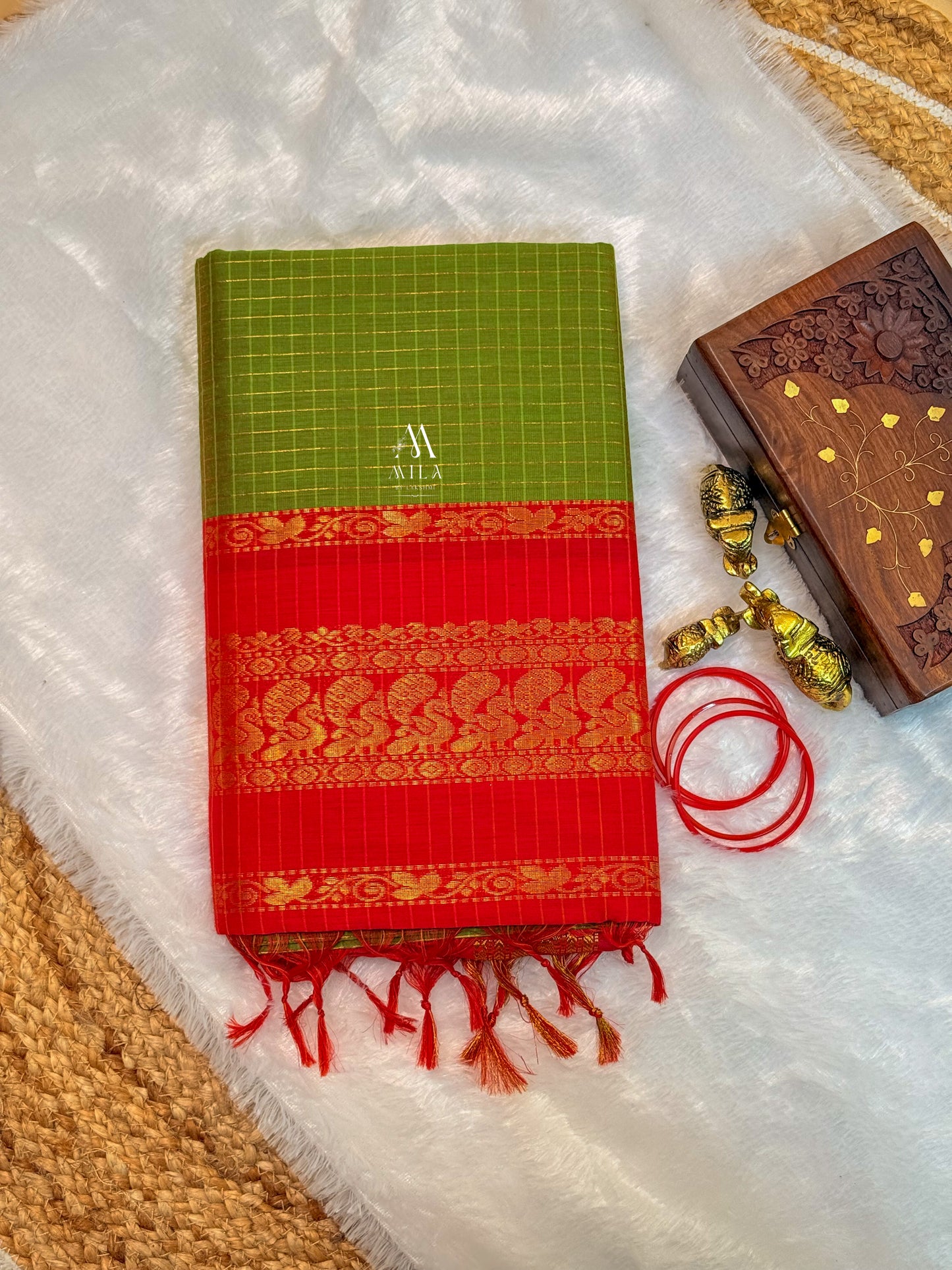 Checked Kalyani Cotton Saree