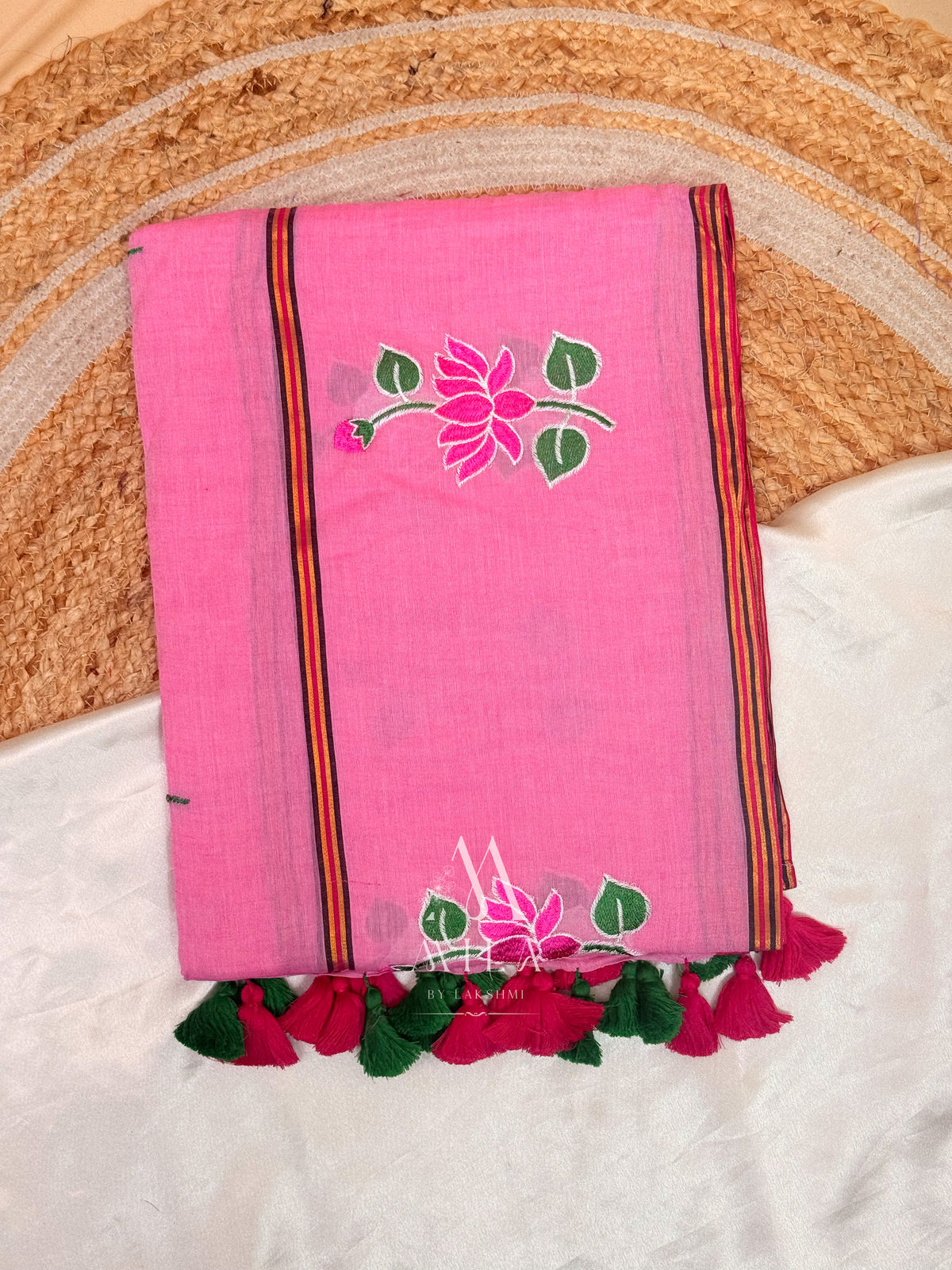 Pink Lotus Mulcotton Saree