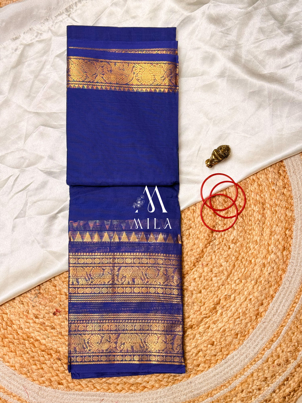 Mayoori Blue Kanchi Cotton Saree
