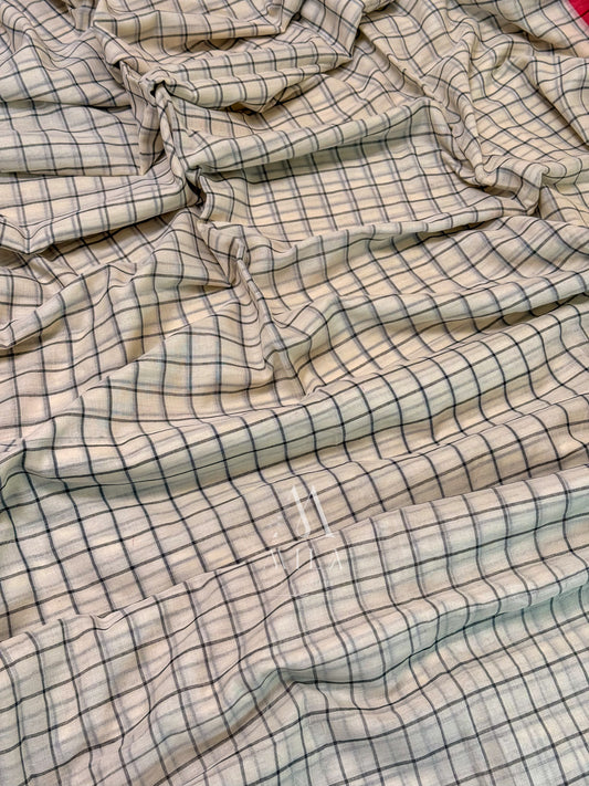 Vanilla Check Mulcotton Saree - Mila by Lakshmi