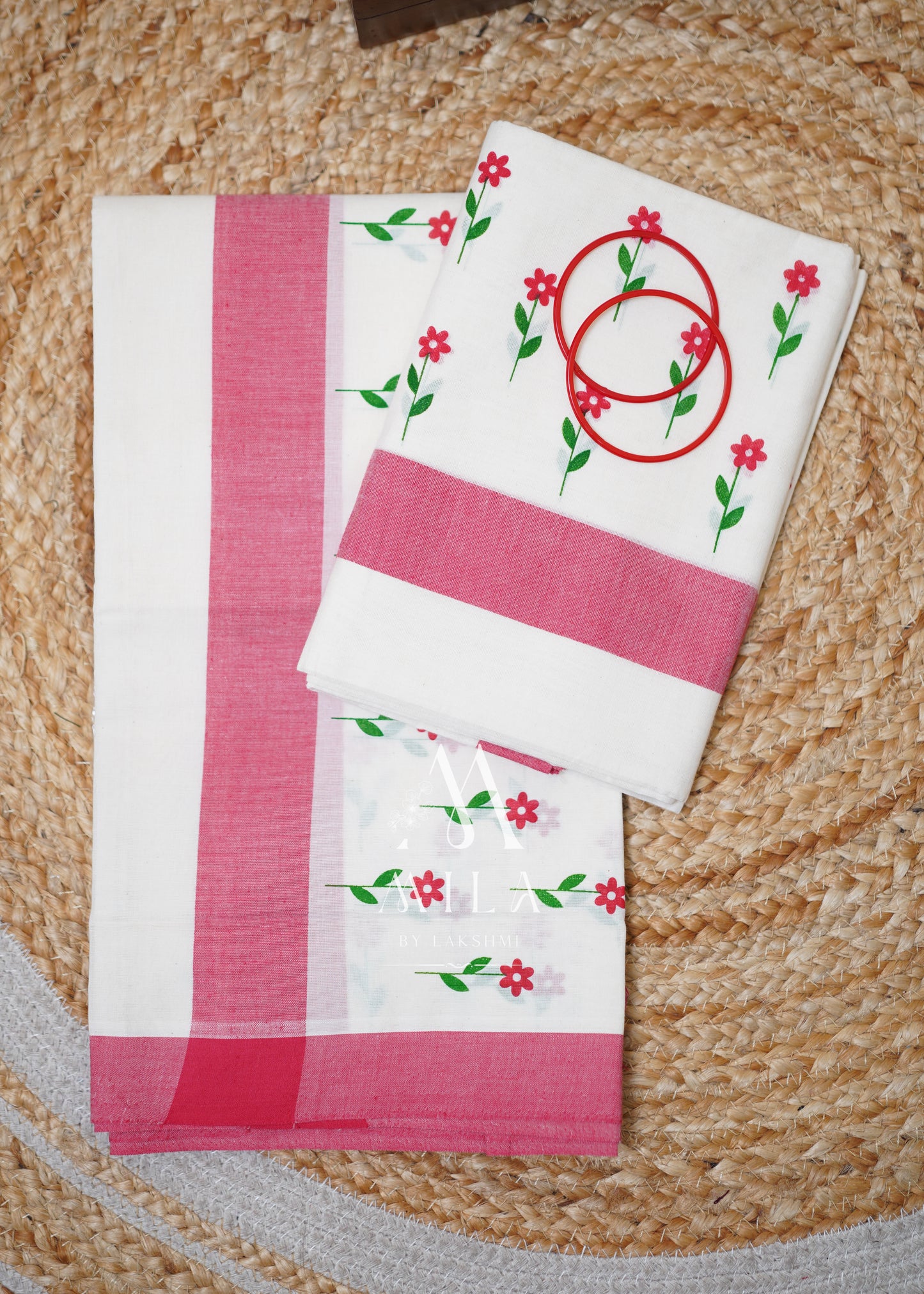 Mulloth print set mundu