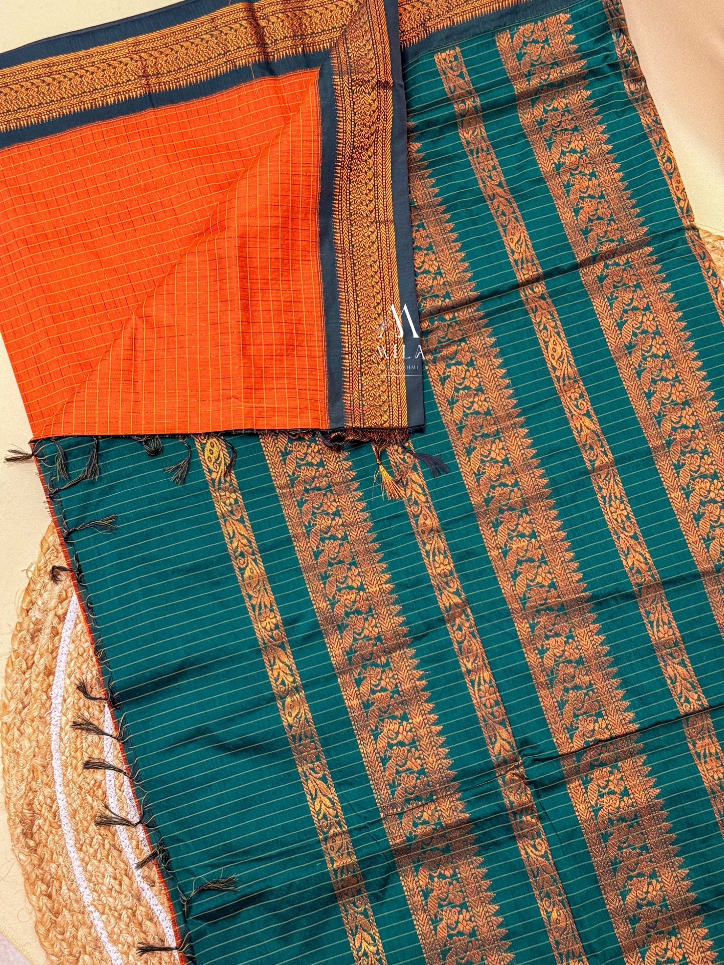Checked Kalyani cotton saree - Mila by Lakshmi