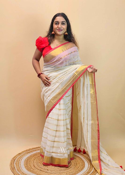 Swarnarekha Kasavu Mulcotton Saree