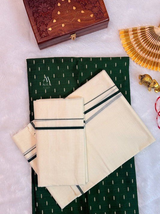 Puliyalakara set mundu - Mila by Lakshmi