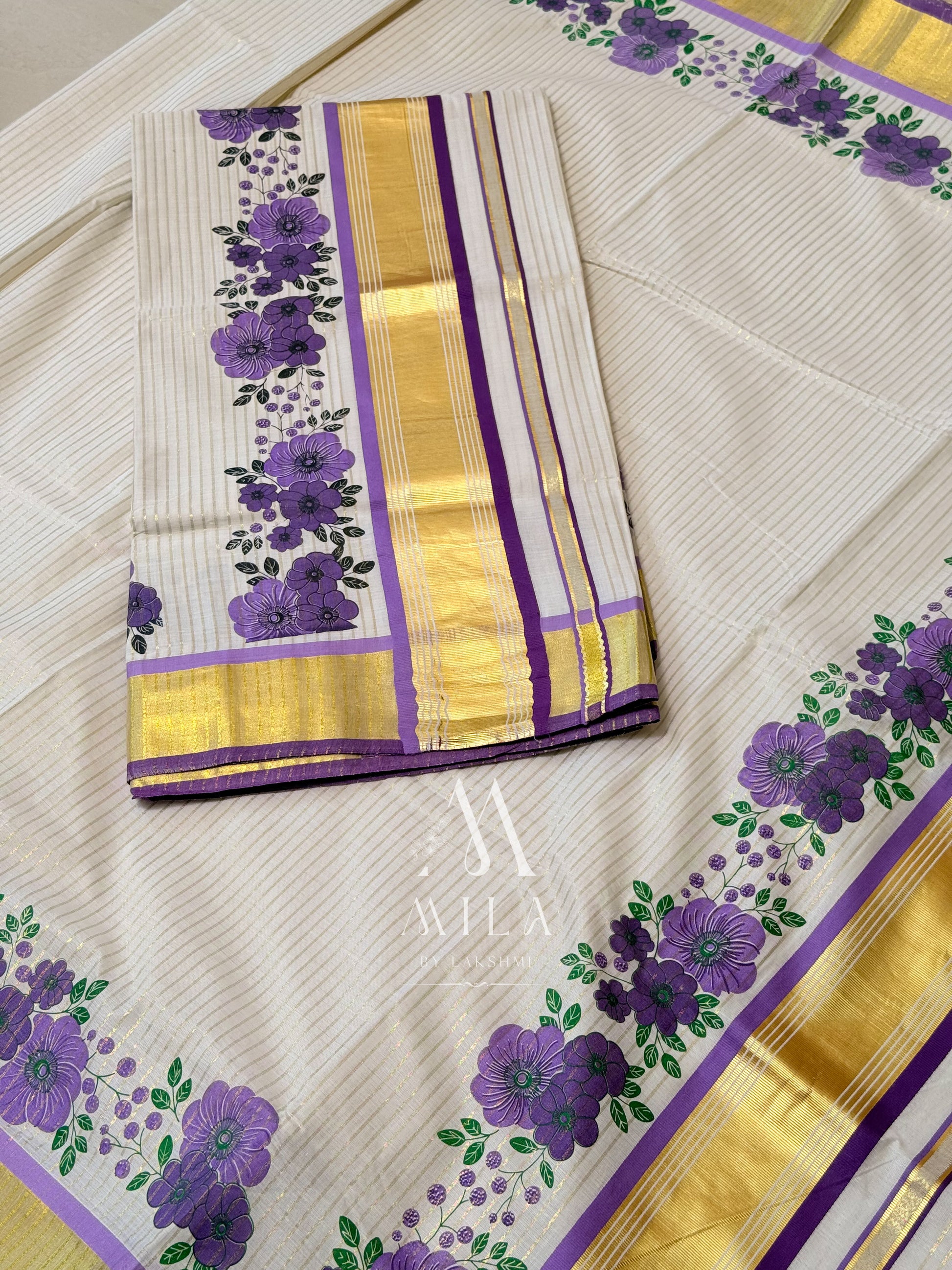 Neelathamara Set Saree - Mila by Lakshmi