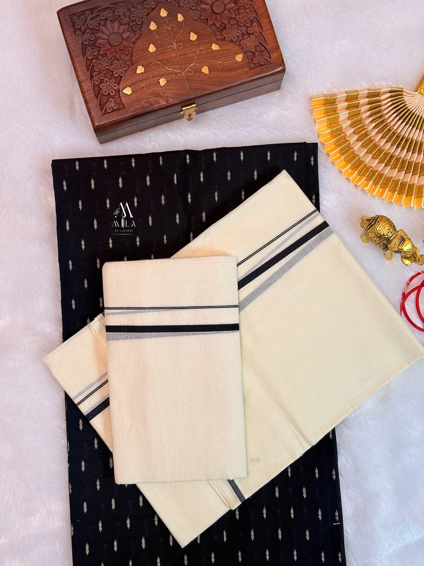 Puliyalakara set mundu - Mila by Lakshmi