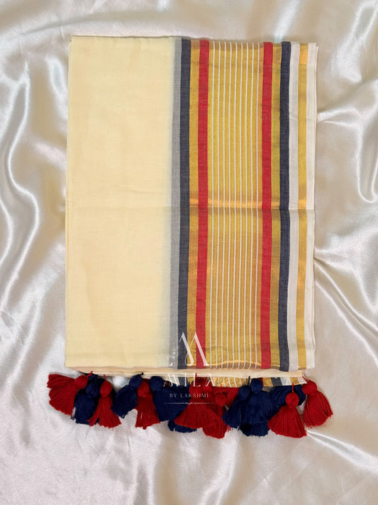 Neelambari Gold Mulcotton Saree