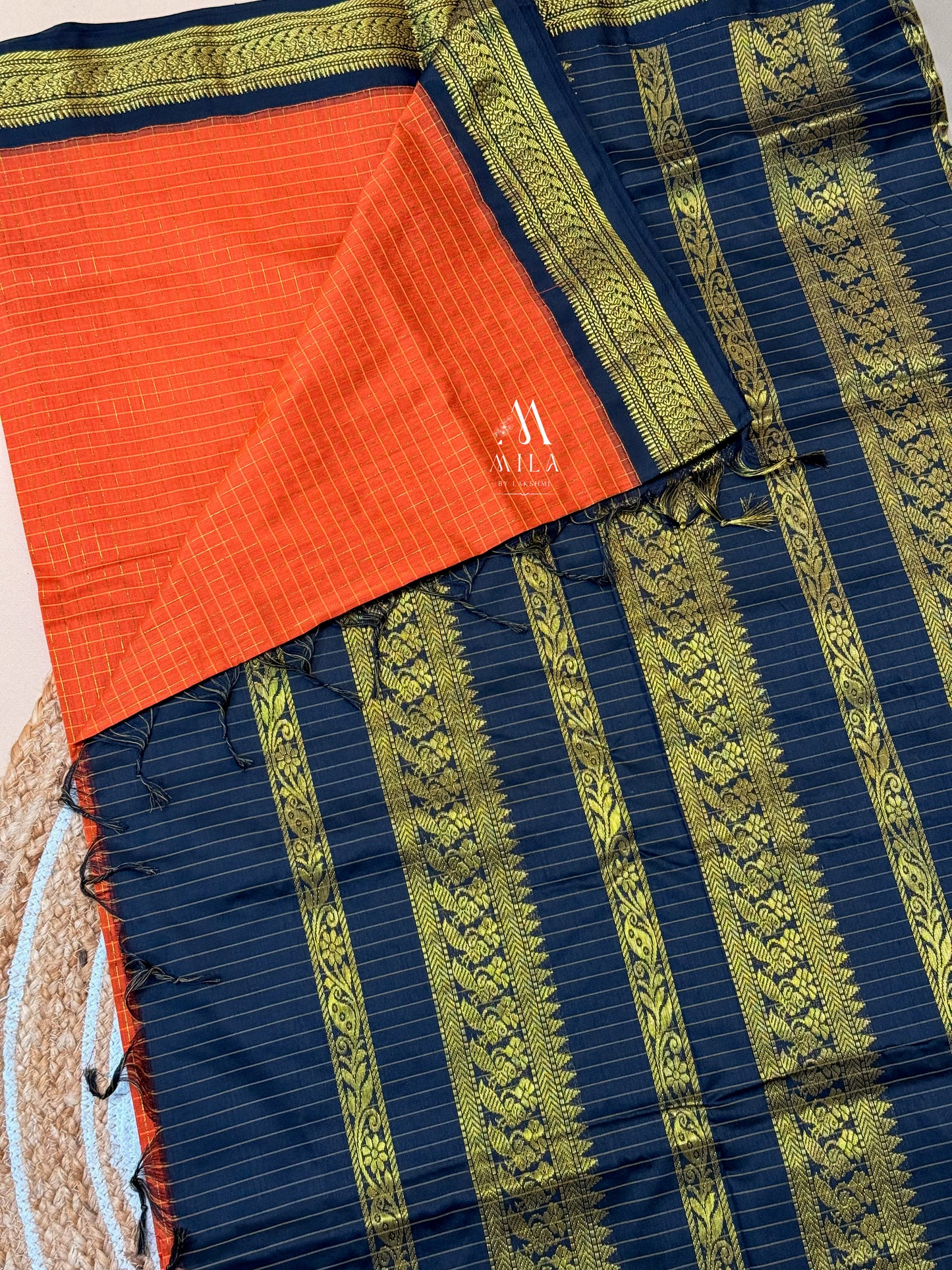 Checked Kalyani cotton saree - Mila by Lakshmi