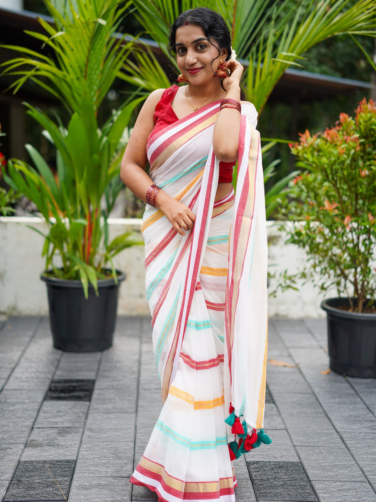 Triveni Kasavu Mulcotton Saree
