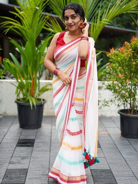 Triveni Kasavu Mulcotton Saree