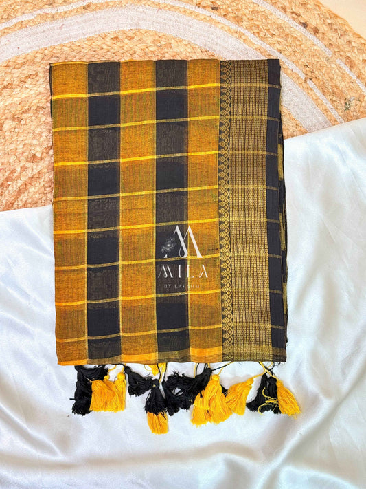 Thennal Check Mulcotton Saree