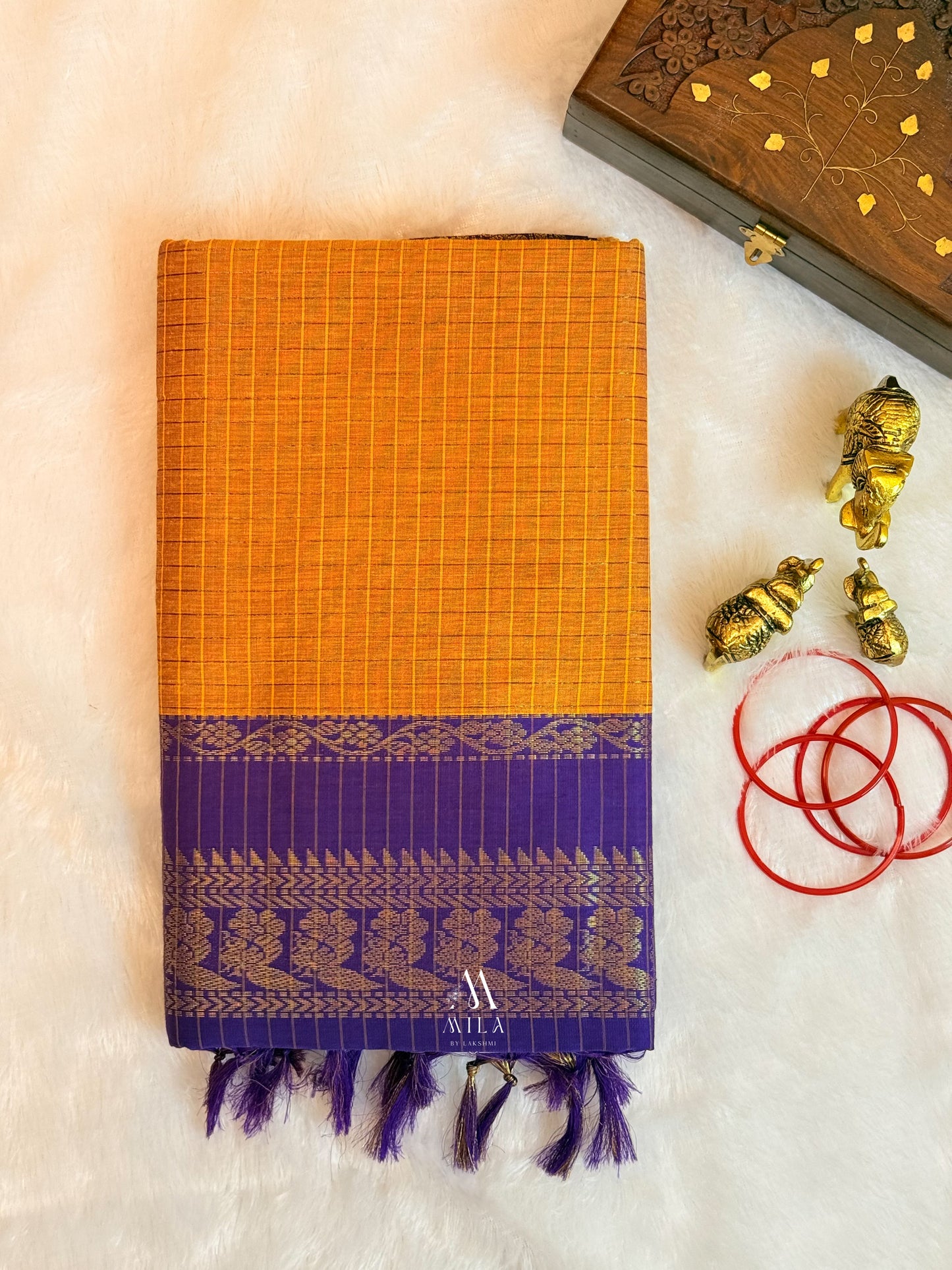 Checked Kalyani Cotton Saree