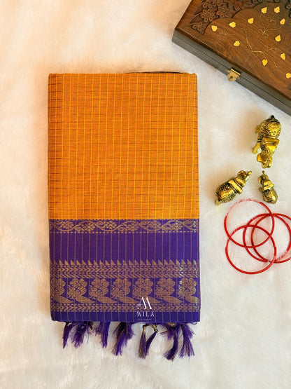 Checked Kalyani Cotton Saree
