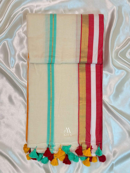Triveni Kasavu Mulcotton Saree- Mila by Lakshmi