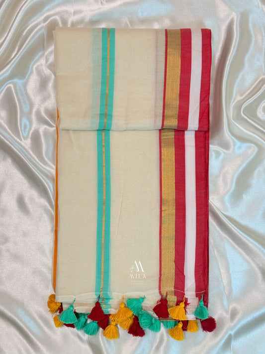 Triveni Kasavu Mulcotton Saree- Mila by Lakshmi