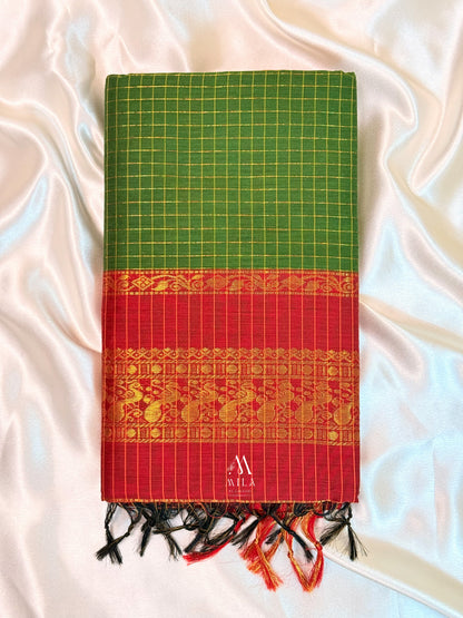 Checked Kalyani Cotton Saree