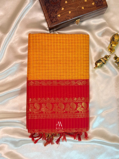 Checked Kalyani Cotton Saree