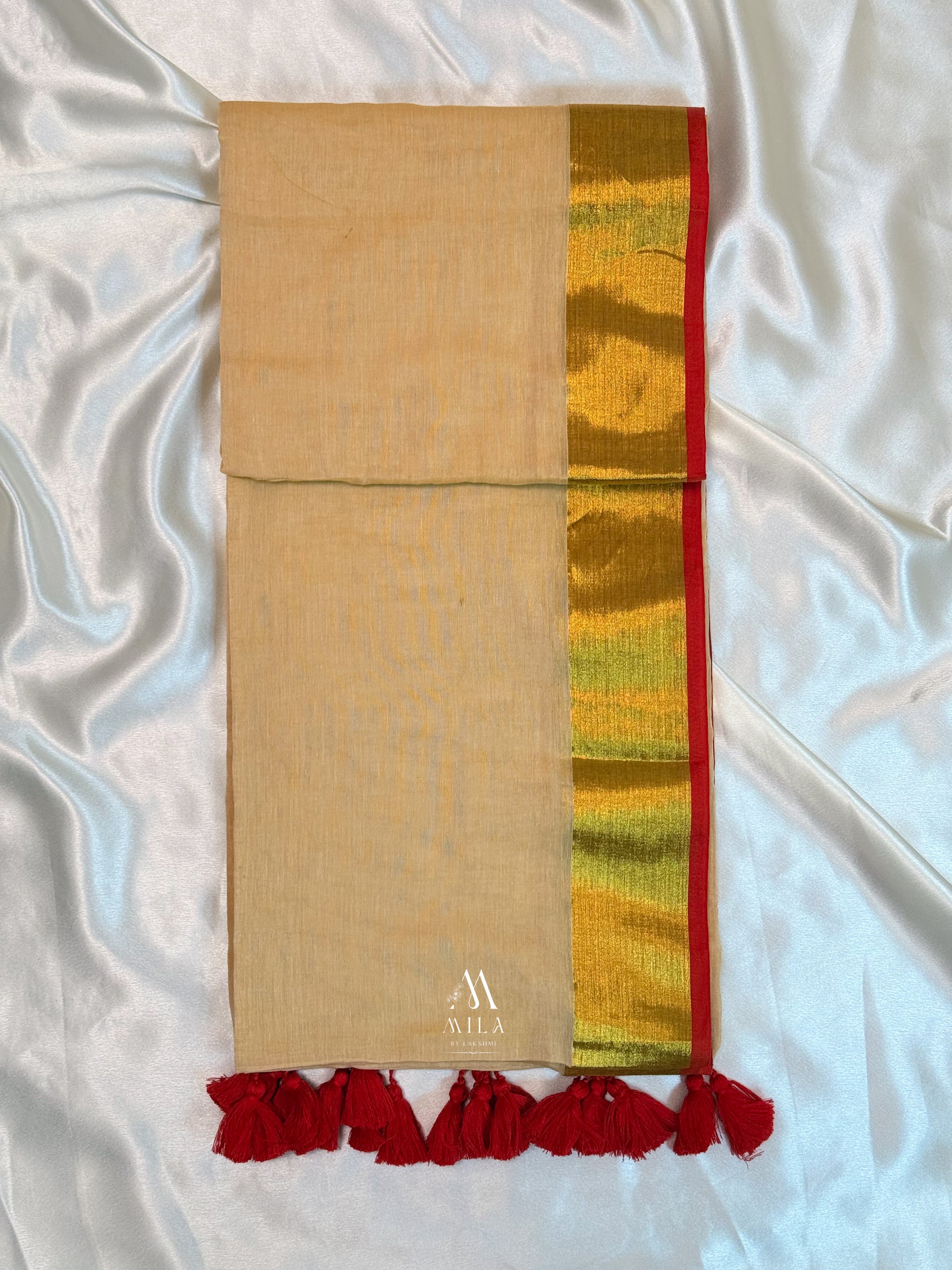 Red Kasav Mulcotton Saree