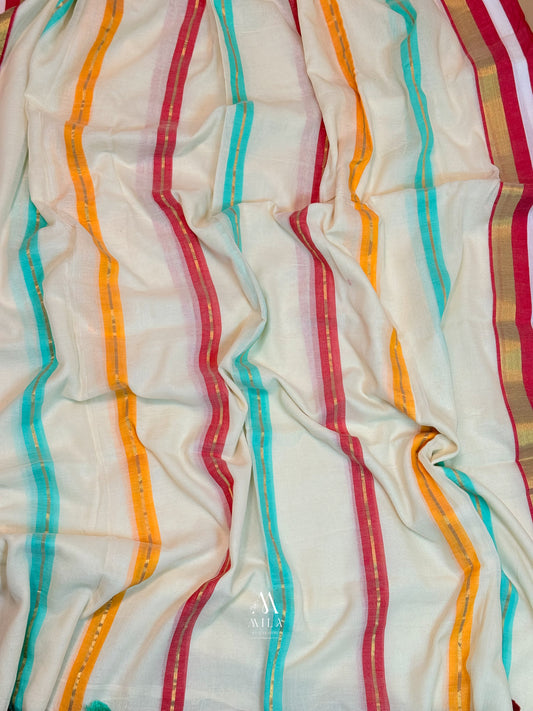 Triveni Kasavu Mulcotton Saree - Mila by Lakshmi
