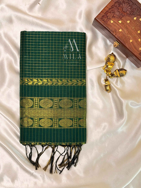 Golden Check Kalyani cotton