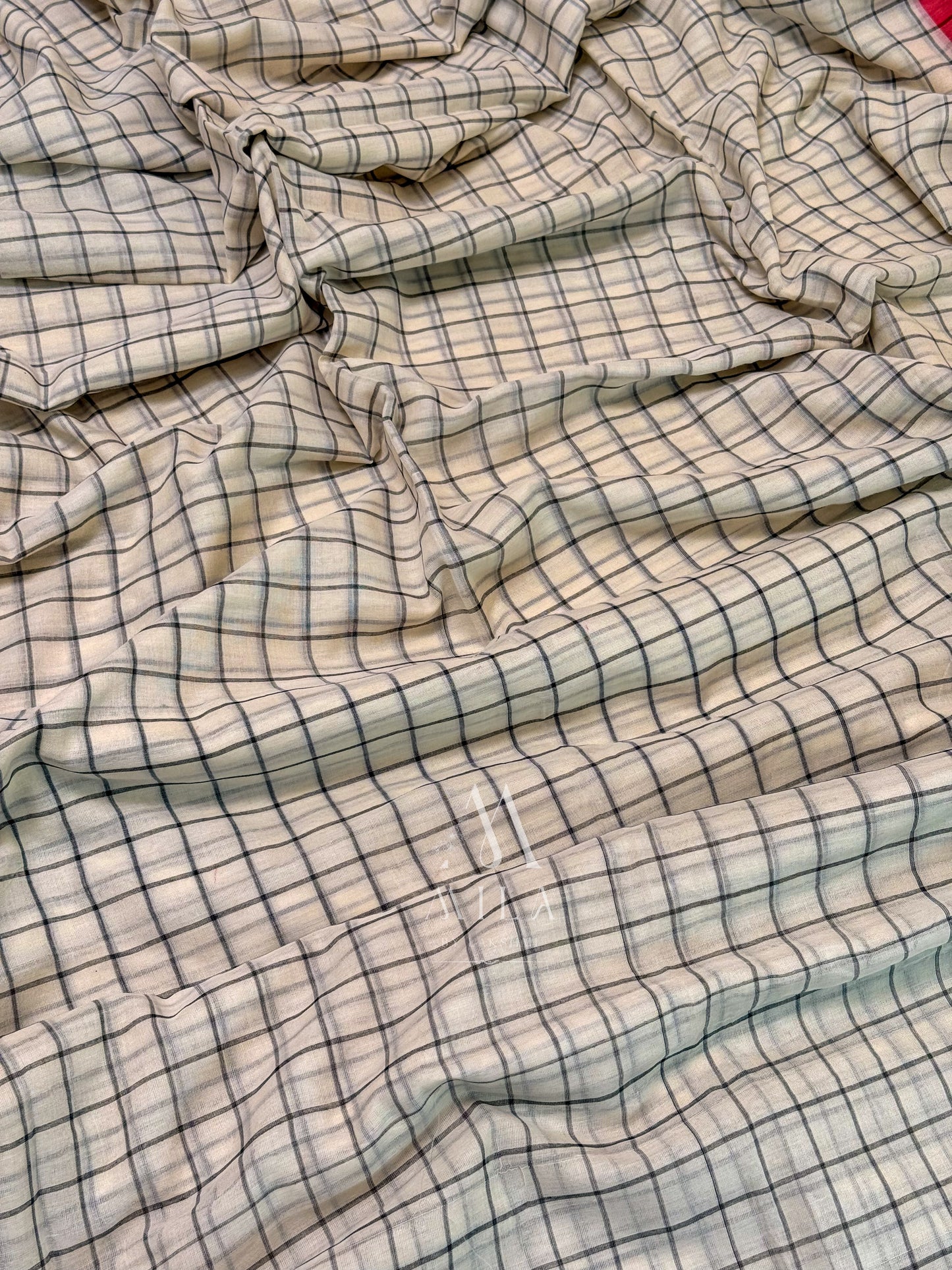 Vanilla Check Mulcotton Saree