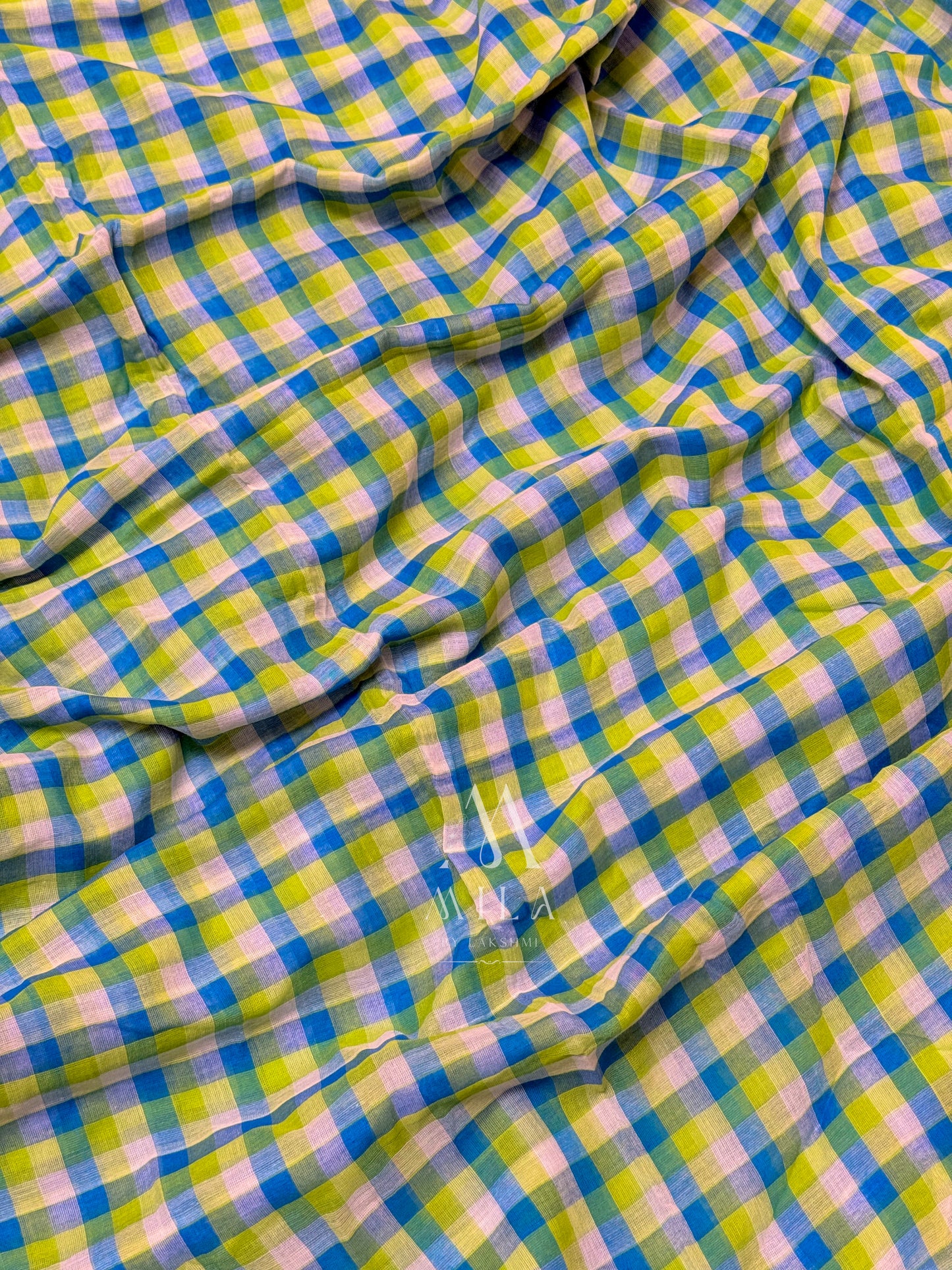 Bluebell Checks Mulcotton Saree