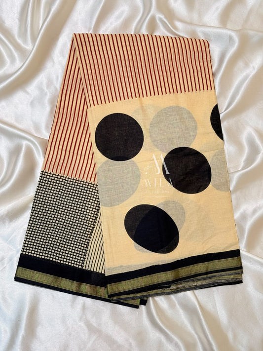 Varnika Dots Chanderi Cotton Saree