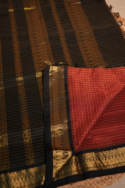 Checked Kalyani cotton saree - Mila by Lakshmi