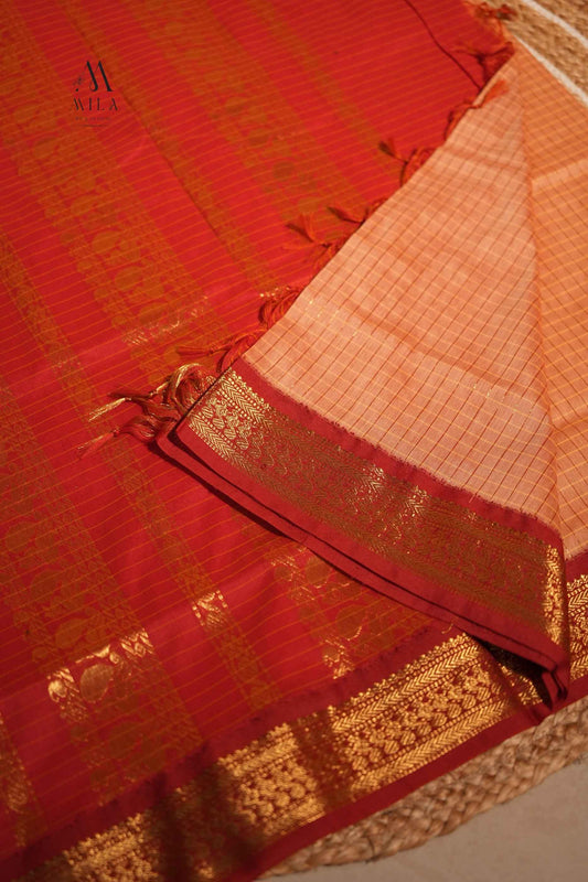 Checked Kalyani Cotton Saree