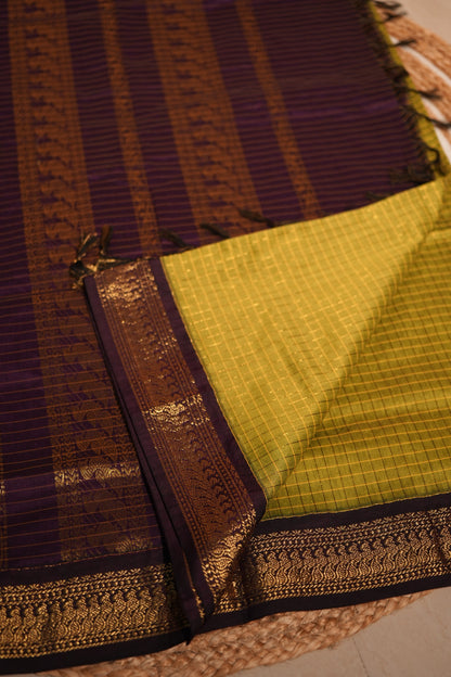 Checked Kalyani cotton saree - Mila by Lakshmi