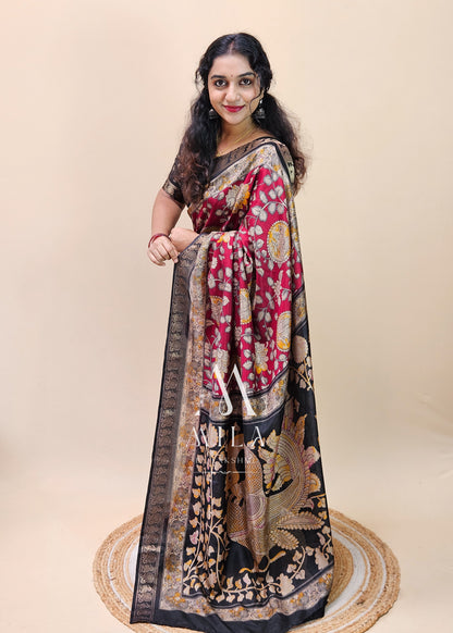 Kokila Kalamkari Mulcotton Saree