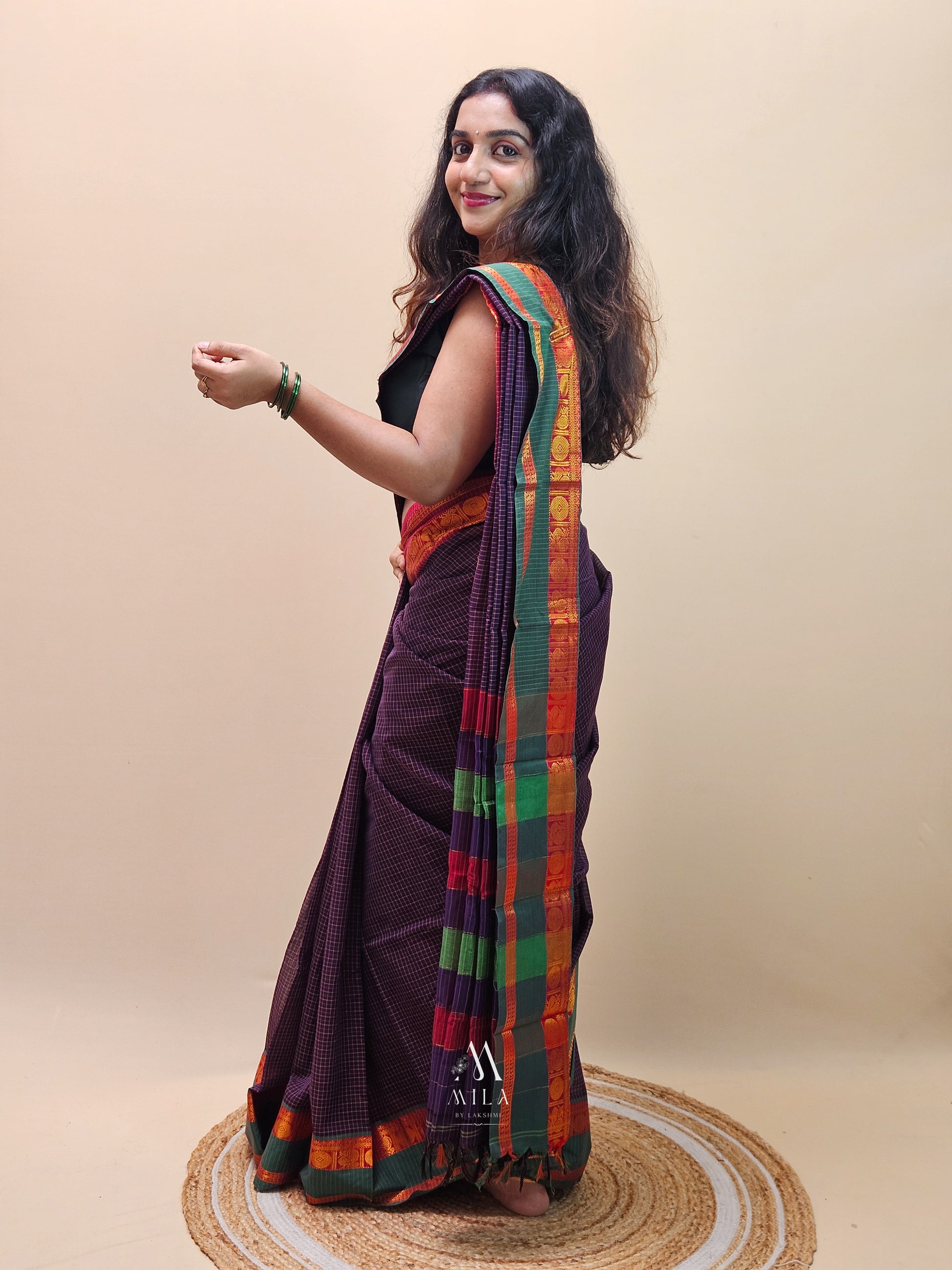 Narayanpeth Ganga Jamuna Border saree - Mila by Lakshmi
