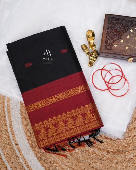 Kalyani cotton Contrast Butta - Mila by Lakshmi