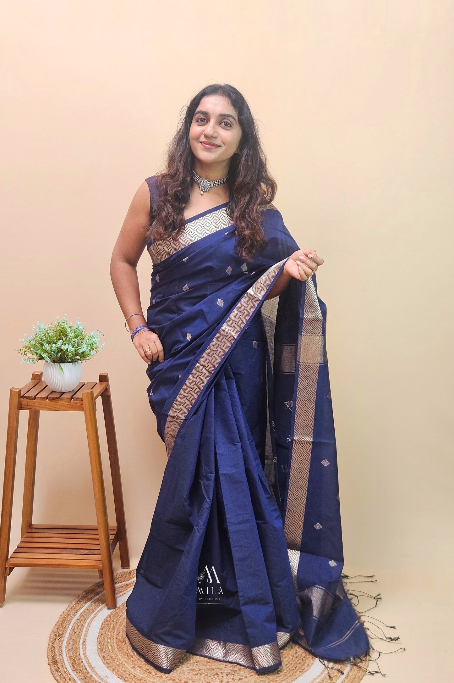 Maheswari Silk Cotton Saree - Mila by Lakshmi