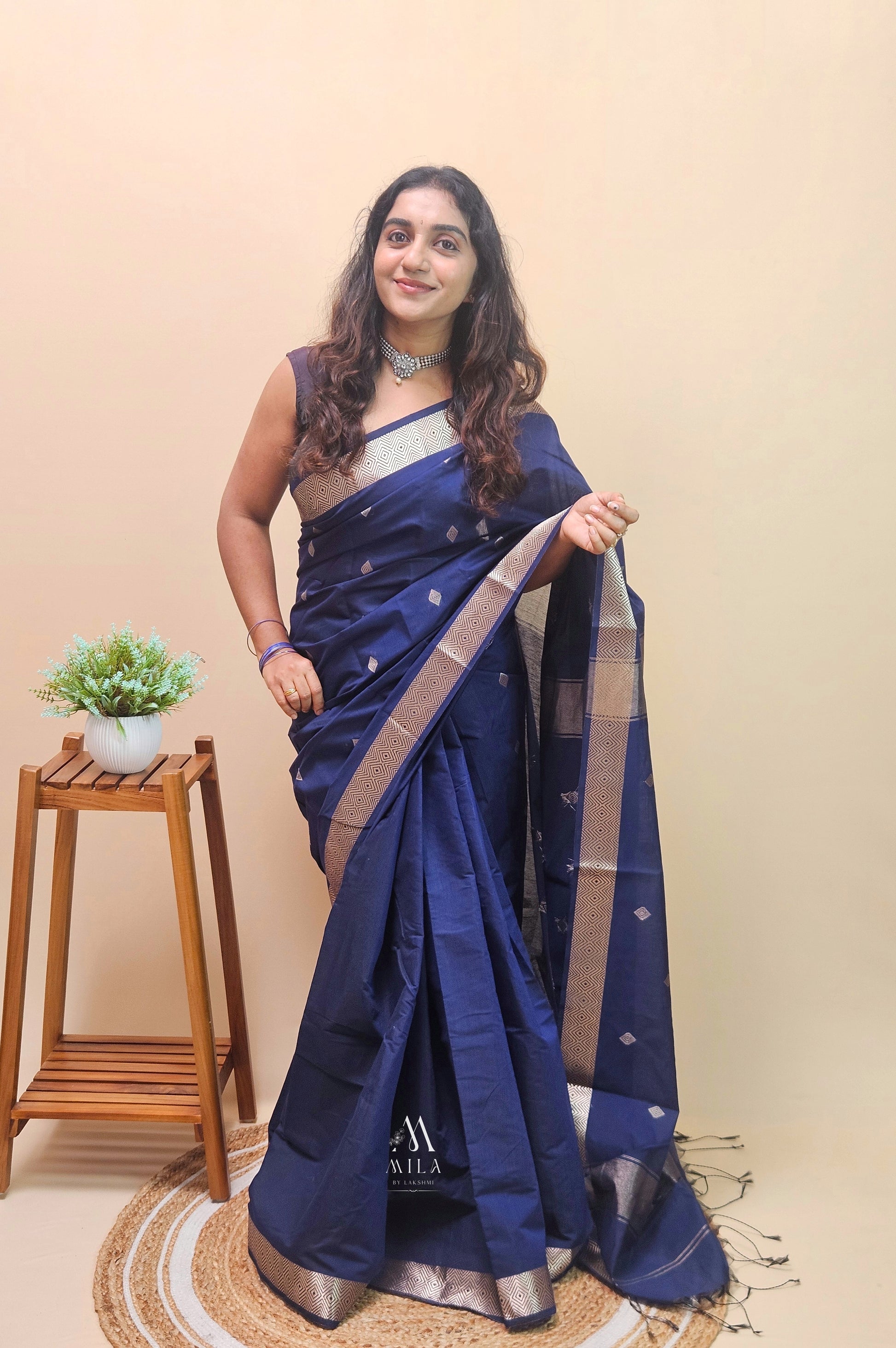 Maheswari Silk Cotton Saree - Mila by Lakshmi